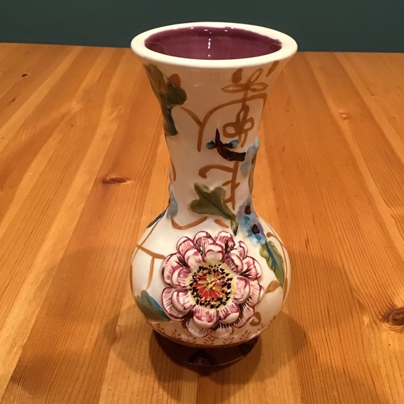 Tracy Porter Other - TRACY PORTER HANDPAINTED FLORAL MAJOLICA VASE